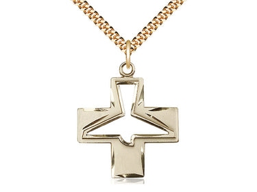 14kt Gold Filled Holy Spirit Dove Necklace 1-1/8 x 1 inch with 24 inch Chain by Bliss