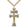 14kt Gold Filled Large Caravaca Crucifix Necklace 1 1/2 x 3/4 inches with 24 inch chain by Bliss