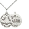 Sterling Silver Recovery Pendant Necklace 3/4 x 3/4 inches with 18 inch chain by Bliss Manufacturing
