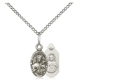 Sterling Silver Our Lady of Czestochowa Black Madonna Medal Necklace 1/2 inch Small 18 inch Chain Bliss
