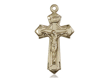 14kt Solid Gold Medium Crucifix Pendant 1 1/8 inch by 5/8 inch handcrafted by Bliss Manufacturing