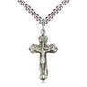 Sterling Silver Medium Crucifix Necklace 1 1/8 inch pendant with 24 inch chain by Bliss Manufacturing
