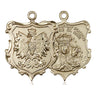 14kt solid gold Our Lady of Czestochowa medal pendant 1 x 3/4 inches handcrafted by Bliss Manufacturing