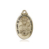 14kt solid gold Our Lady of Czestochowa medal pendant 1-1/8 x 5/8 inches handcrafted by Bliss Manufacturing