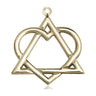 14kt Solid Gold Adoption Heart Catholic Medal Pendant 1-1/8x1 inch Bliss USA