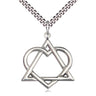 Sterling Silver Adoption Heart Necklace 1 1/8 x 1 inch Pendant 24 inch Chain Bliss Manufacturing