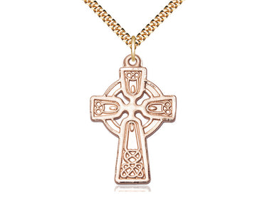 14kt Gold Filled Celtic Cross Necklace Large 1 3/8 x 7/8 on 24 inch Chain by Bliss