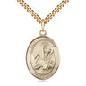 14kt Gold Filled St. Andrew the Apostle patron saint medal necklace with 1 inch by 3/4 inch pendant on 24 inch curb chain, handcrafted in USA by Bliss Manufacturing