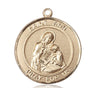 14kt Solid Gold St. Ann Patron Saint Medal Pendant 1x5/8 inch handcrafted by Bliss Manufacturing