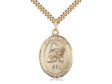 14kt Gold Filled St. Agatha Patron Saint Medal Necklace with 1x3/4 inch pendant on 24 inch chain by Bliss