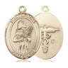 14kt Solid Gold St. Agatha Patron Saint Medal Pendant 1 x 3/4 inch Handcrafted by Bliss USA