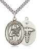 Sterling Silver St. Agatha patron saint medal necklace 1 x 3/4 on 24 inch chain by Bliss