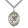 Sterling silver St. Agatha medal necklace 1 x 3/4 inch pendant with 24 inch chain by Bliss Manufacturing