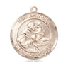 14kt solid gold San Antonio medal pendant 1x5/8 medium size handcrafted by Bliss Manufacturing