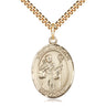 14kt Gold Filled St. Augustine Patron Saint Medal Necklace 1x3/4 inch Medium Pendant 24 inch Chain Bliss