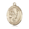 14kt Solid Gold St. Augustine Patron Saint Medal Pendant 1 x 3/4 inch Handcrafted by Bliss USA