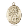 14kt Solid Gold St. Boniface Medal Pendant, 1 x 3/4 inch, handmade in USA by Bliss Manufacturing