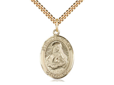 14kt Gold Filled St. Frances Cabrini Patron Saint Medal Necklace 1 x 3/4 inch with 24 inch chain by Bliss