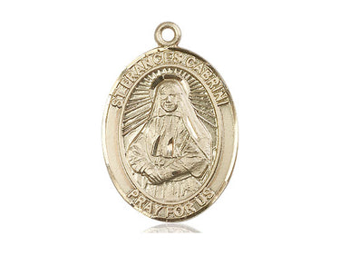 14kt Solid Gold St. Frances Cabrini Medal Pendant 1 inch by 3/4 inch handcrafted by Bliss Manufacturing USA