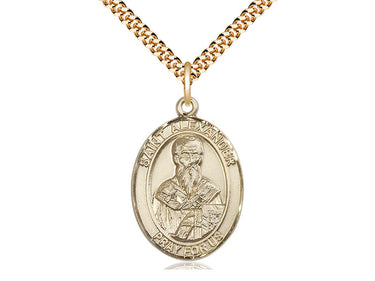 14kt gold filled St. Alexander Sauli patron saint medal necklace with 24-inch chain by Bliss