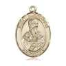 14kt solid gold St. Alexander Sauli patron saint medal pendant 1x3/4 inch handcrafted by Bliss Manufacturing