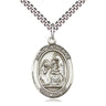 Sterling silver St. Catherine of Siena patron saint medal necklace, 1x3/4 inch pendant, 24 inch chain, handcrafted by Bliss Manufacturing