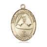 14kt solid gold St. Katharine Drexel patron saint medal pendant 1x3/4 inch handcrafted in USA by Bliss