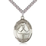Sterling silver St. Katharine Drexel patron saint medal necklace 1x3/4 inch with 24 inch chain by Bliss
