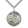 Sterling Silver St. Cecilia Patron Saint Medal Necklace with 24 inch Chain - 1x5/8 inch - Bliss Manufacturing