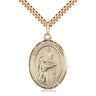 14kt Gold Filled St. Bernadette Patron Saint Medal Necklace 1 x 3/4 inch with 24 inch Chain by Bliss