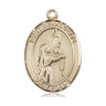 14kt Solid Gold St. Bernadette Patron Saint Medal Pendant 1x3/4 inch handcrafted by Bliss Manufacturing