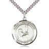 Sterling Silver St. Bernadette Patron Saint Medal Necklace 1x5/8 inches with 24 inch Chain by Bliss