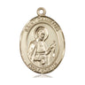 14kt Solid Gold St. Camillus of Lellis Medal Pendant 1 x 3/4 inches Medium Size by Bliss Manufacturing