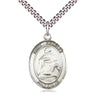 Sterling silver St. Charles Borromeo patron saint medal necklace, 1 inch by 3/4 inch pendant, 24 inch chain, handcrafted by Bliss