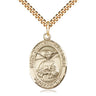 14kt gold filled St. Catherine Laboure patron saint medal necklace, 1 inch by 3/4 inch pendant, 24 inch chain, handcrafted by Bliss