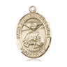 14kt solid gold St. Catherine Labouré medal pendant, 1 x 3/4 inch, handcrafted in USA by Bliss Manufacturing