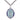 Sterling silver St. Christopher medal necklace with blue enamel border, 1x3/4 inch pendant on 24 inch chain by Bliss