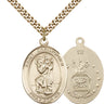 14kt Gold Filled St Christopher Medal Necklace 1x3/4 inch pendant with 24 inch curb chain handcrafted by Bliss Manufacturing