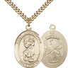 Gold filled St Christopher patron saint medal necklace 1 inch with 24 inch chain by Bliss