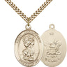 14kt gold filled St. Christopher patron saint medal necklace with 24-inch chain, USA made by Bliss