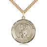 14kt gold filled St. Christopher medal necklace with 24 inch curb chain by Bliss Manufacturing