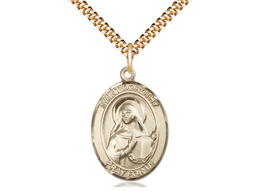 14kt gold filled St. Dorothy patron saint medal necklace 1 x 3/4 inch with 24 inch chain by Bliss