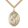 14kt Gold Filled St. Dennis Patron Saint Medal Necklace 1x3/4 inch with 24 inch Curb Chain by Bliss