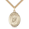 14kt Gold Filled St. Edward the Confessor Patron Saint Medal Necklace 1 x 3/4 inch on 24 inch Chain by Bliss