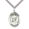 Sterling Silver St. Edward the Confessor Catholic patron saint medal necklace 1 inch pendant 24 inch chain Bliss USA