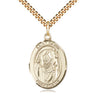 14kt Gold Filled St. David of Wales Patron Saint Medal Necklace 1x3/4 inch with 24 inch chain by Bliss