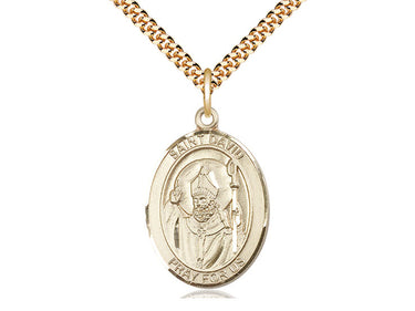 14kt Gold Filled St. David of Wales Patron Saint Medal Necklace 1x3/4 inch with 24 inch chain by Bliss