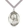 Sterling Silver St. David of Wales Patron Saint Medal Necklace 1x3/4 inch with 24 inch chain by Bliss
