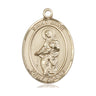 14kt Solid Gold St. Jane of Valois Patron Saint Medal Pendant 1 x 3/4 inch handcrafted by Bliss