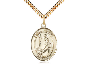 14kt Gold Filled St. Dominic de Guzman Patron Saint Medal Necklace 1x3/4 inch with 24 inch chain by Bliss